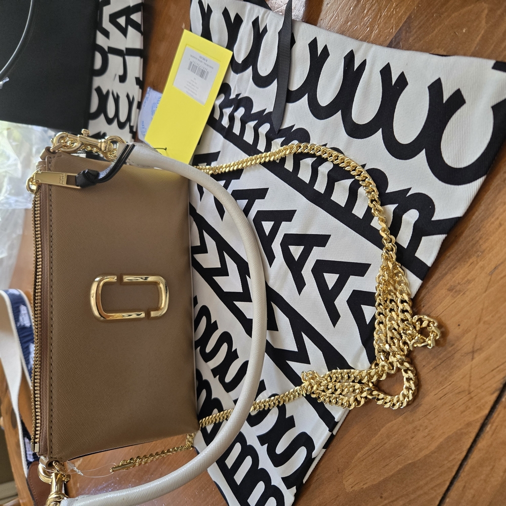 Marc Jacobs Brown Clutch with Gold Chain